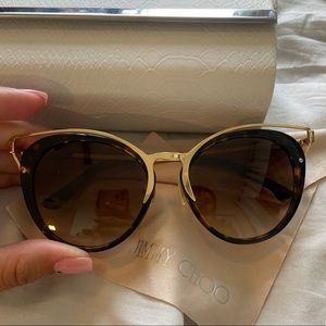 Jimmy Choo Gold cat eye sunglasses